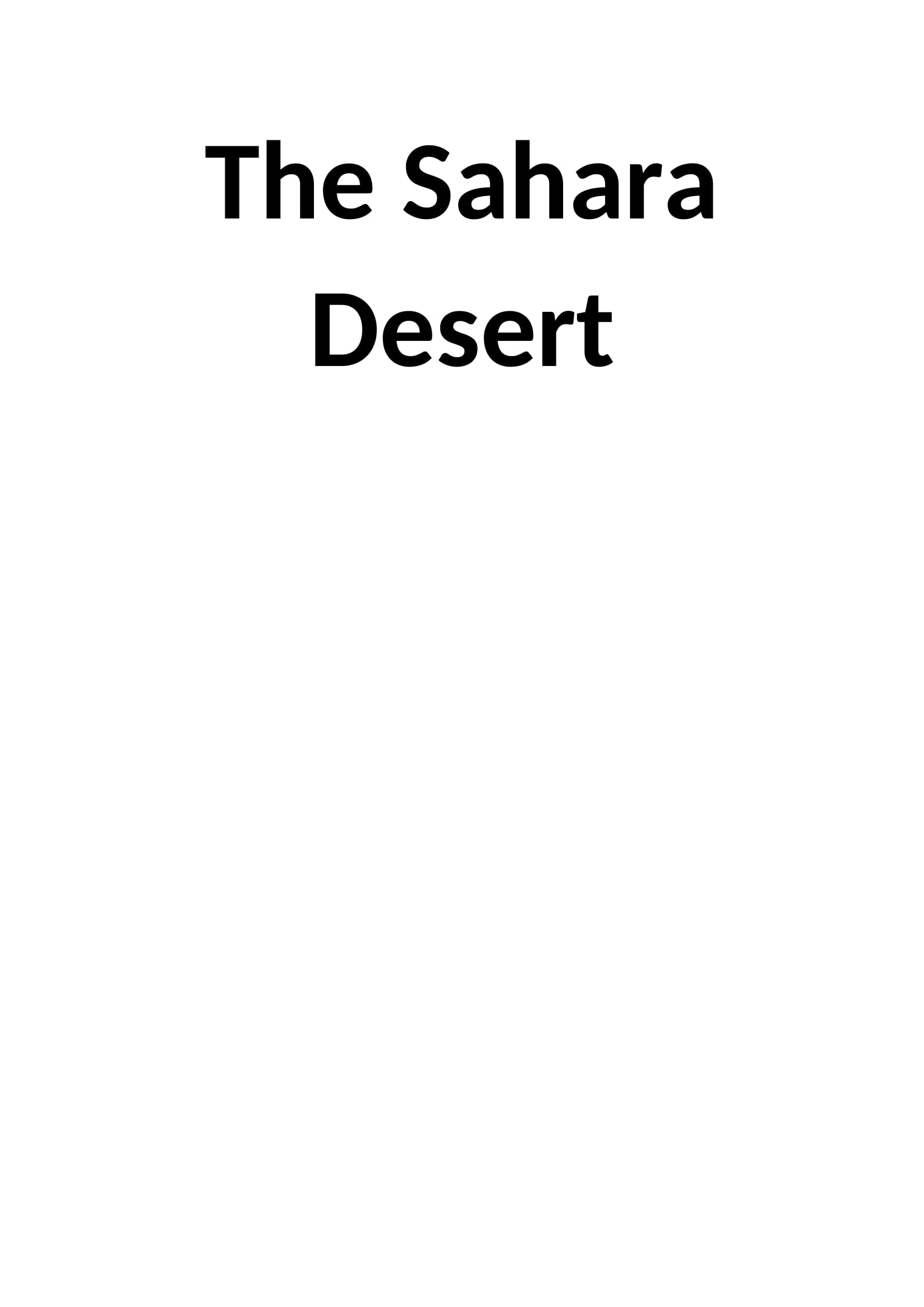 The Sahara Desert