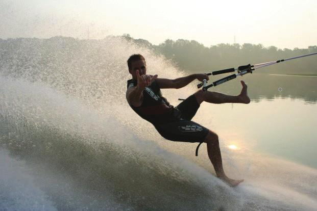 Water-skiing barefoot by Dan Thomas