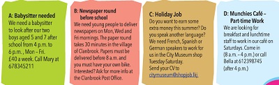 We are looking for ...