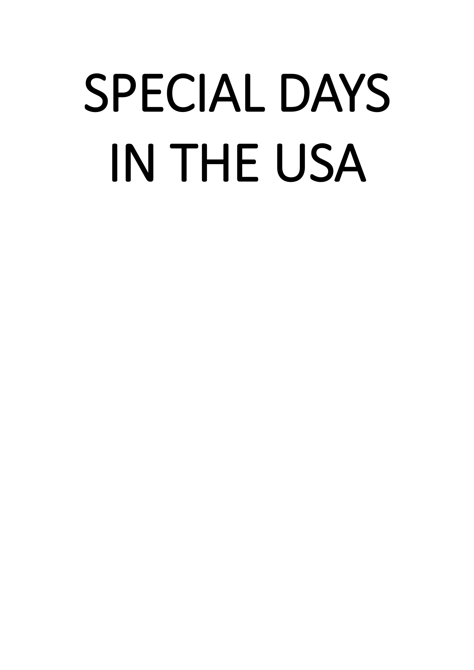 Special days in the USA