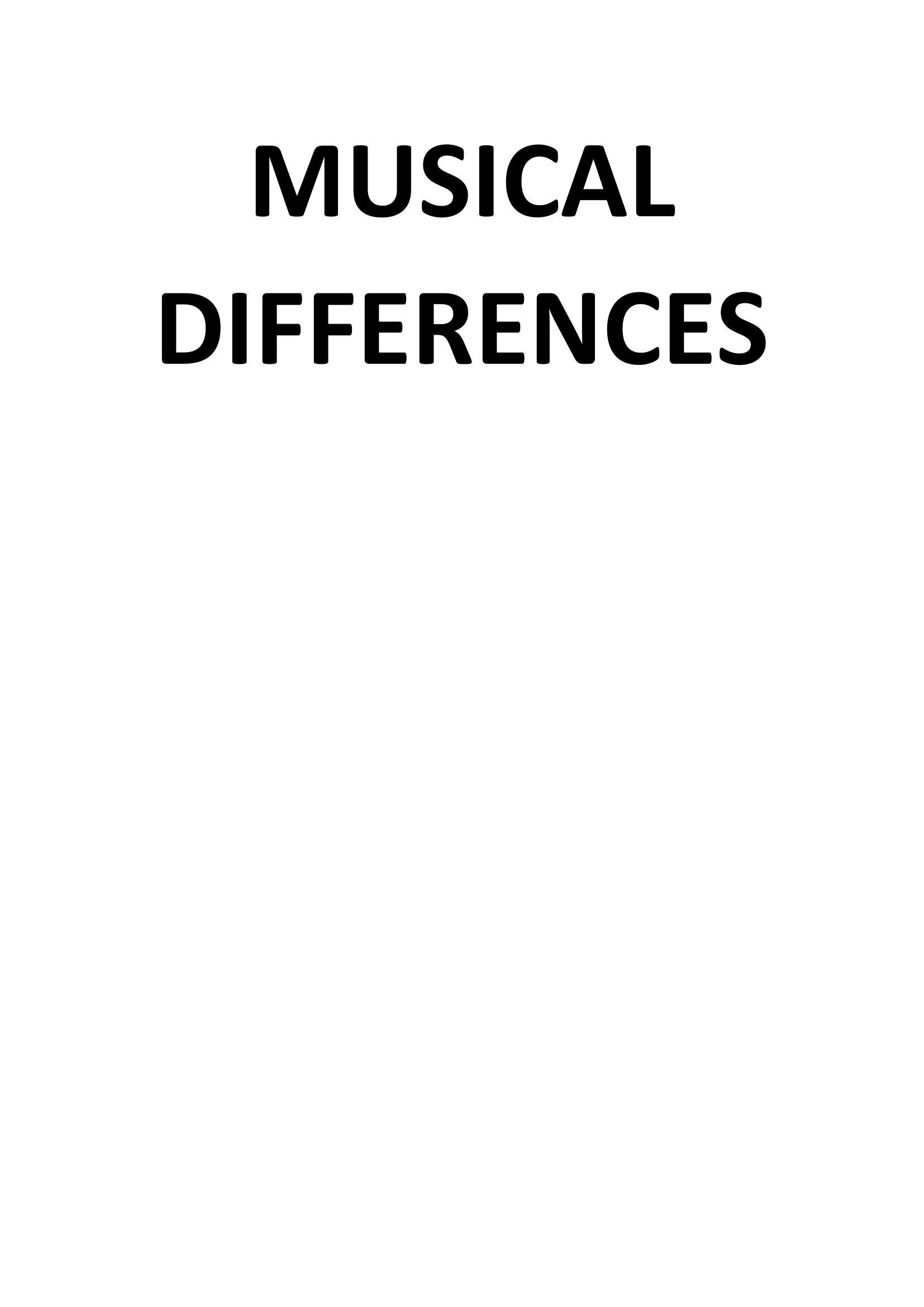 Musical Differences